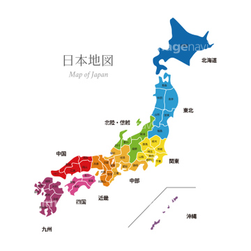 国 地域 日本 九州地方 日本地図 日本列島 の画像素材 地図素材ならイメージナビ