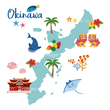 沖縄地図 の画像素材 日本の地図 地図 衛星写真の地図素材なら