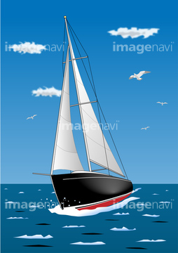 ヨットのイラスト の画像素材 スポーツ用品 オブジェクトのイラスト素材ならイメージナビ