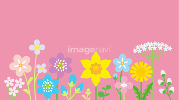花畑 イラスト かわいい 平ら カラフル の画像素材 季節 イベント イラスト Cgのイラスト素材ならイメージナビ
