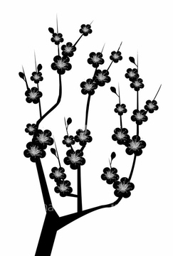花 シルエット 梅 の画像素材 花 植物 イラスト Cgの写真素材ならイメージナビ