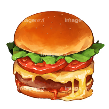 食肉のイラスト特集 ハンバーガー イラスト の画像素材 食べ物 飲み物 イラスト Cgのイラスト素材ならイメージナビ