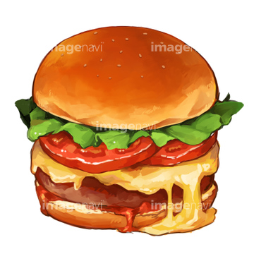 ハンバーガー イラスト シズル感 の画像素材 食べ物 飲み物 イラスト Cgのイラスト素材ならイメージナビ