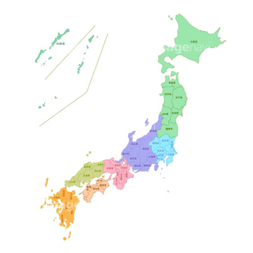 マップ アイコん 日本地図 カラフル の画像素材 デザインパーツ イラスト Cgの地図素材ならイメージナビ