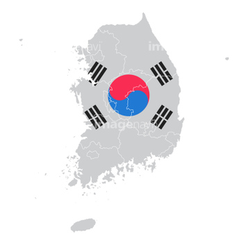 韓国 国旗 の画像素材 ライフスタイル イラスト Cgの写真素材