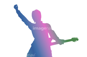 男性 ギター 演奏 シルエット の画像素材 ライフスタイル イラスト Cgの写真素材ならイメージナビ