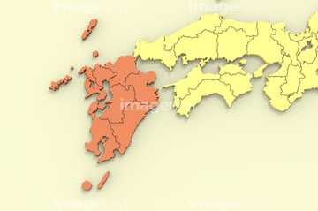 国 地域 日本 九州地方 日本地図 日本列島 の画像素材 地図素材ならイメージナビ