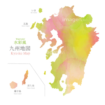 九州地図 の画像素材 ライフスタイル イラスト Cgの地図素材ならイメージナビ