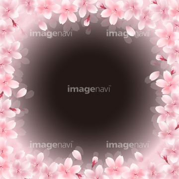 桜 ｲﾗｽﾄ 夜桜 枠状 の画像素材 デザインパーツ イラスト Cgの写真素材ならイメージナビ