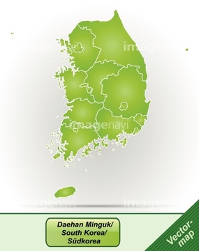世界地図 アジア 緑色 韓国 の画像素材 ビジネス イラスト Cgの地図素材ならイメージナビ