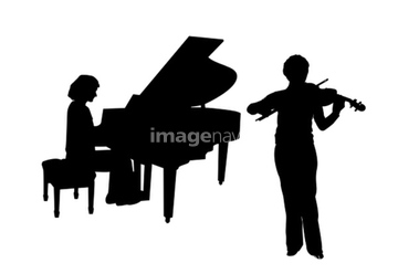 ピアノ奏者 シルエット の画像素材 人物 イラスト Cgの写真素材ならイメージナビ