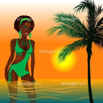 イラスト Cg 自然 風景 自然 夏 緑色 綺麗 アフリカ の画像素材 イラスト素材ならイメージナビ