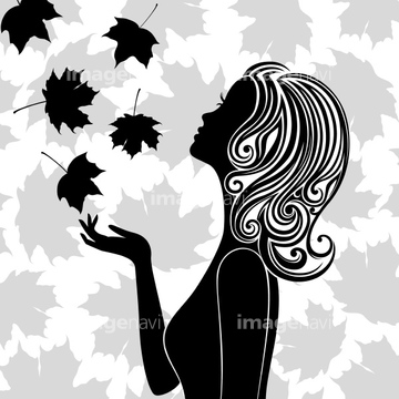 女性 横顔 イラスト 秋 の画像素材 季節 イベント イラスト Cgのイラスト素材ならイメージナビ