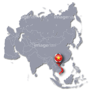 世界地図 アジア 灰色 ベトナム の画像素材 ビジネス イラスト Cgの地図素材ならイメージナビ