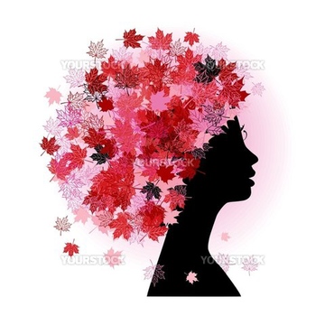 女性 横顔 シルエット 秋 の画像素材 ライフスタイル イラスト Cgの写真素材ならイメージナビ