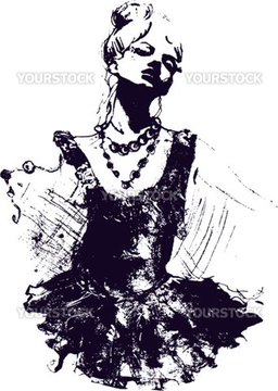 女性 横顔 イラスト 綺麗 踊る の画像素材 ビジネス イラスト Cgのイラスト素材ならイメージナビ