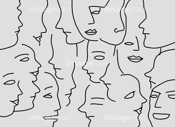 人物のイラスト 大勢 笑顔 抽象的 の画像素材 イラスト素材ならイメージナビ