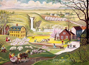 季節のイラスト 春の風景 海外 イラスト の画像素材 季節 イベント イラスト Cgのイラスト素材ならイメージナビ