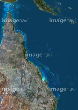 地図 衛星写真 衛星写真 世界遺産 グレートバリアリーフ の画像素材 地図素材ならイメージナビ