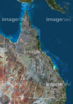 地図 衛星写真 衛星写真 世界遺産 グレートバリアリーフ の画像素材 地図素材ならイメージナビ
