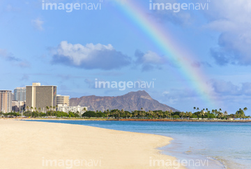 ハワイ 虹 ホノルル の画像素材 オセアニア 国 地域の写真素材ならイメージナビ