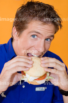 印刷 ハンバーガー 食べる 男性 イラスト 美しい芸術