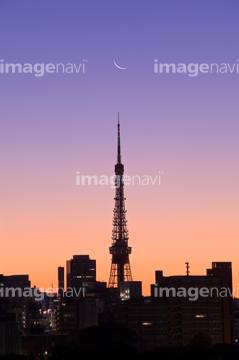 東京タワー シルエット 朝 の画像素材 バックグラウンド イラスト Cgの写真素材ならイメージナビ