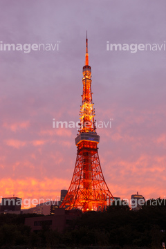 東京タワー シルエット 夕 の画像素材 空 自然 風景の写真素材ならイメージナビ