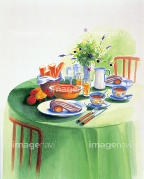 パーティー テーブル ダイニングテーブル イラスト の画像素材 食べ物 飲み物 イラスト Cgのイラスト素材ならイメージナビ