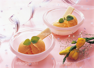 ソルベ オレンジシャーベット の画像素材 菓子 デザート 食べ物の写真素材ならイメージナビ