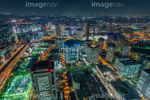 横浜みなとみらいのビル群夜景